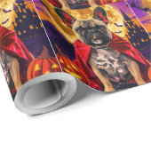 Halloween Franse Bulldog Vampire Pumpkins eng Cadeaupapier (Rol Hoek)