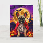 Halloween Franse Bulldog Vampire Pumpkins eng Kaart (Voorkant)