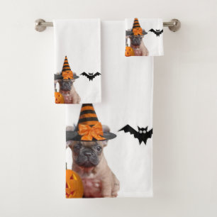 Halloween franse bulldogs badset bad handdoek