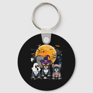Halloween Franse Bulldogs Cosplay Heks Geest Mummi Sleutelhanger