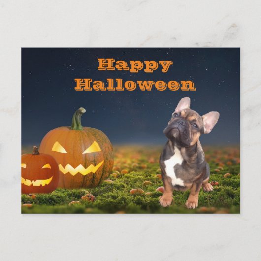 Halloween französische Bulldogge Postkarte Briefkaart (Voorkant)