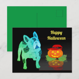 Halloween französische Bulldogge Postkarte Briefkaart