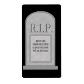 Halloween Fred Tombstone Label (Voorkant)
