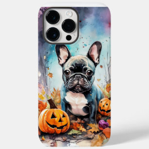 Halloween French bulldog met pompoenen eng Case-Mate iPhone 14 Pro Max Hoesje