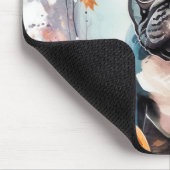 Halloween French bulldog met pompoenen eng Muismat (Hoek)