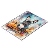 Halloween French bulldog met pompoenen eng Notitieboek (Linkerzijde)