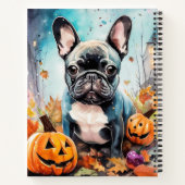 Halloween French bulldog met pompoenen eng Notitieboek (Achterkant)