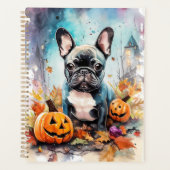 Halloween French bulldog met pompoenen eng Planner (Voorkant)
