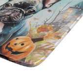 Halloween French bulldog met pompoenen eng Snijplank (Hoek)