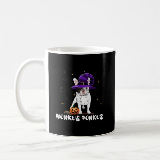 Halloween French Bulldog Witch Honkus Ponkus Koffiemok (Links)