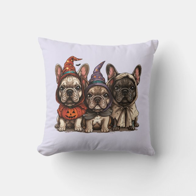 Halloween French Bulldogs Kussen (Voorkant)