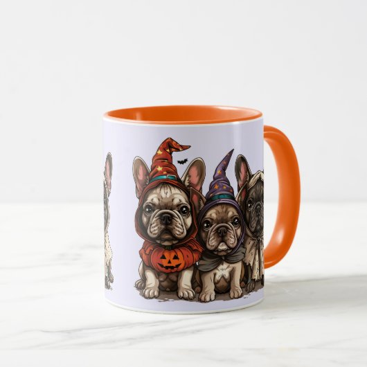 Halloween French Bulldogs Mok (Voorkant rechts)
