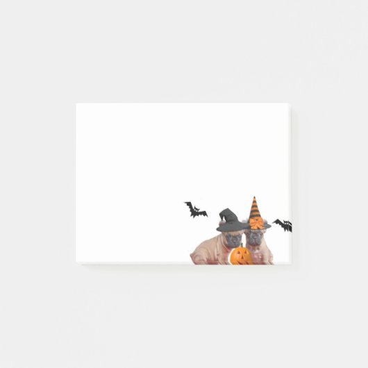 Halloween French Bulldogs Post merkt op Post-it® Notes (Voorkant)
