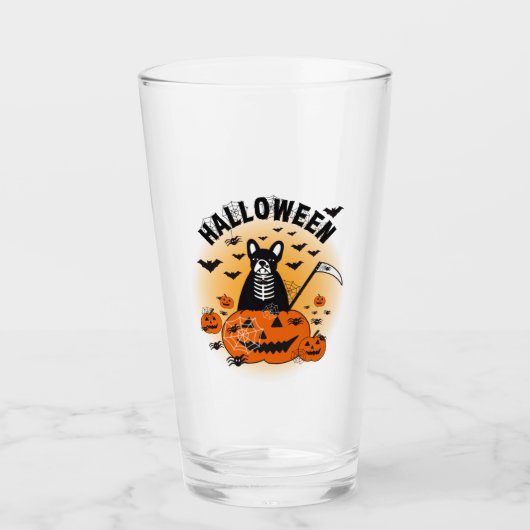 Halloween Frenchie Glas (Voorkant)