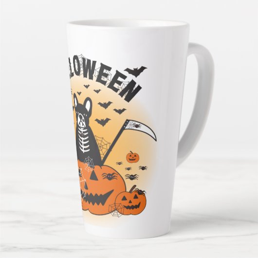 Halloween Frenchie Latte Mok (Rechterhoek)