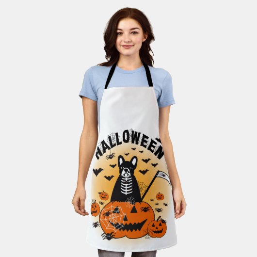 Halloween Frenchie Schort (Gedragen)