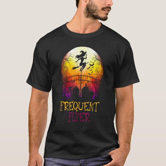 Halloween Frequent Flyer In The Cemetery Lazy Cost T-shirt (Voorkant)
