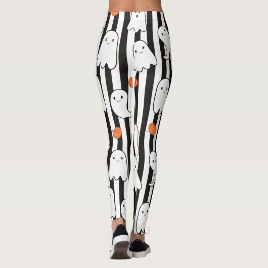Halloween Friendly Ghost en Pumpkin Pattern Leggings (Achterkant)