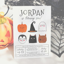 Halloween Friends Cute Modern Boy Birthday Party