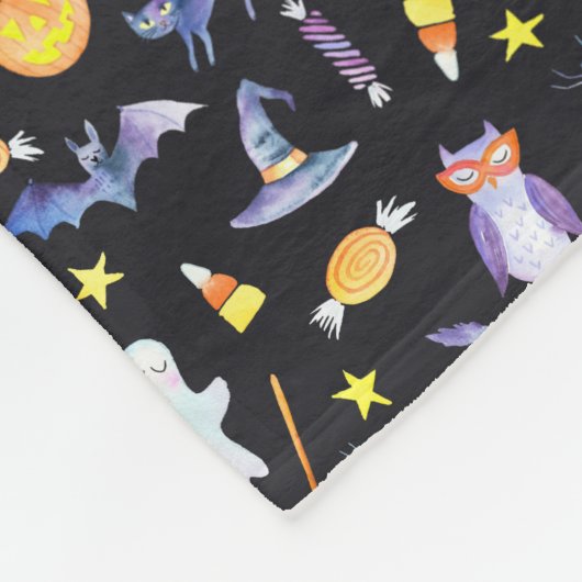 Halloween Friends Monogram Fleece Deken (Hoek)