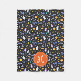 Halloween Friends Monogram Fleece Deken