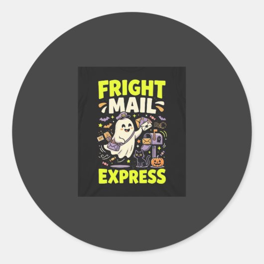 Halloween Fright Mail Express Ronde Sticker (Voorkant)
