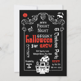 Halloween Fright Night Invitations Kaart