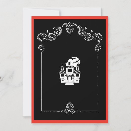 Halloween Fright Night Invitations Kaart (Achterkant)