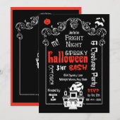 Halloween Fright Night Invitations Kaart (Voorkant / Achterkant)