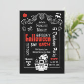 Halloween Fright Night Party nodiging Kaart (Staand voorkant)