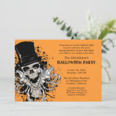 Halloween Fright Night Skull Costume Party Kaart (Staand voorkant)