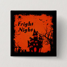 Halloween Fright Night Vierkante Button 5,1 Cm