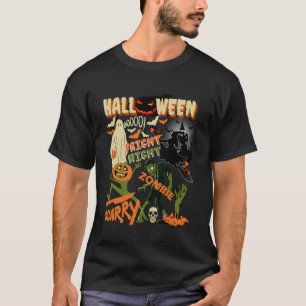 Halloween Fright Night Zombie Scary Pumpkin Ghost T-shirt