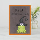 Halloween Frog in een heksen Pet Kaart (Staand voorkant)