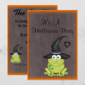 Halloween Frog in een heksen Pet Kaart (Voorkant / Achterkant)