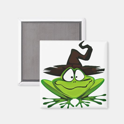 Halloween Frog in Witch Pet Magneet (Voorkant / Achterkant)