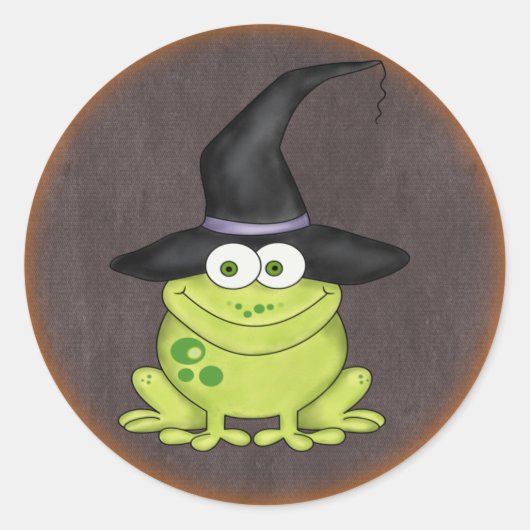Halloween Frog Ronde Sticker (Voorkant)