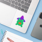 Halloween Frog Sticker (Laptop met iPhone)