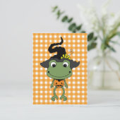 Halloween Frog Witch Briefkaart (Staand voorkant)