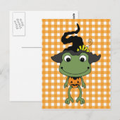 Halloween Frog Witch Briefkaart (Voorkant / Achterkant)
