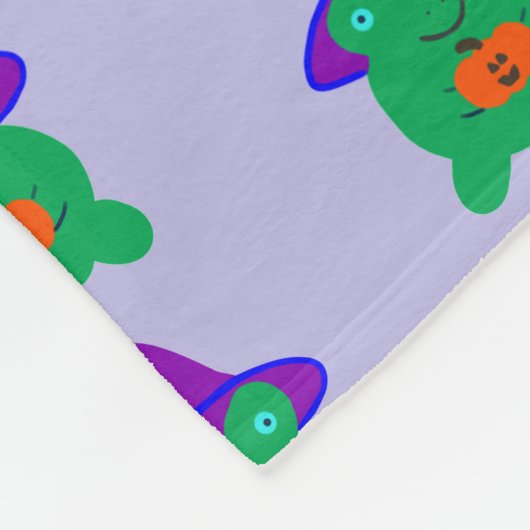 Halloween Frog Witch Fleece Deken (Hoek)