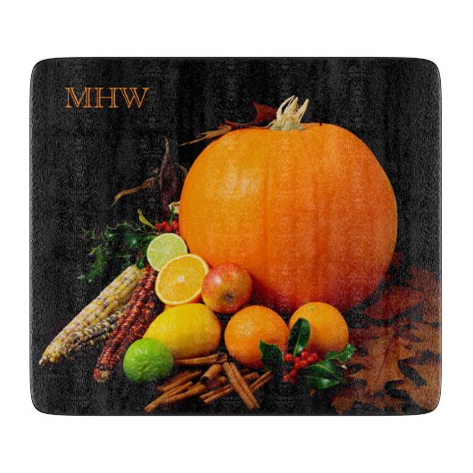Halloween Fruits op maat monogram snijplanken (Voorkant)