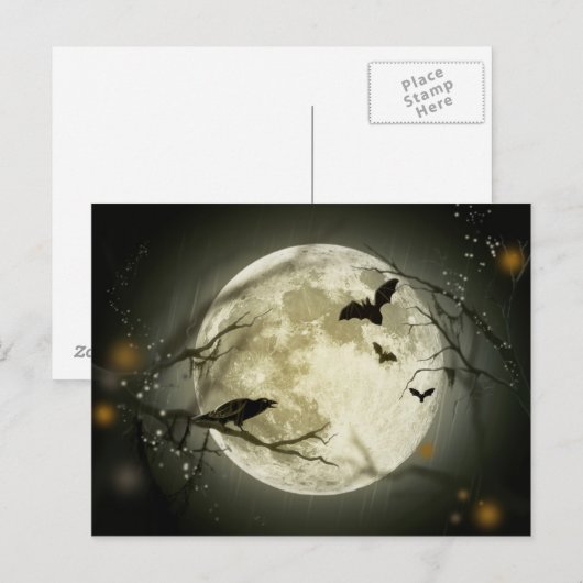 Halloween Full Moon Briefkaart (Voorkant / Achterkant)