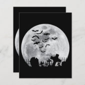 Halloween Full Moon Cemetery Graveyard Spooky Bats (Voorkant / Achterkant)