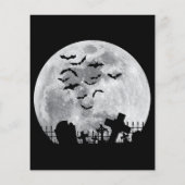 Halloween Full Moon Cemetery Graveyard Spooky Bats (Achterkant)