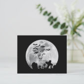 Halloween Full Moon Cemetery Graveyard Spooky Bats (Staand voorkant)
