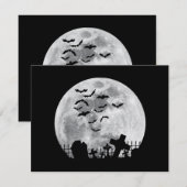 Halloween Full Moon Cemetery Graveyard Spooky Bats (Voorkant / Achterkant)