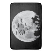 Halloween Full Moon Cemetery Graveyard Spooky Bats Badmat (Voorkant Verticaal)