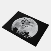 Halloween Full Moon Cemetery Graveyard Spooky Bats Deurmat (Schuin)