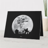 Halloween Full Moon Cemetery Graveyard Spooky Bats Kaart (Achterkant)